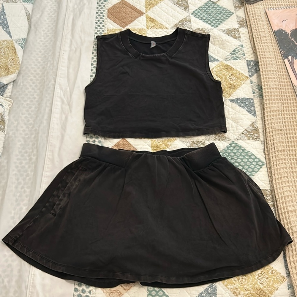 Free People Hot Shot Skort Set (black)